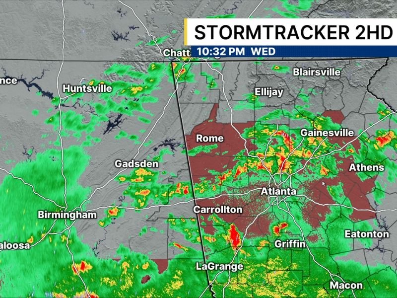 Tornado Watch Continues for Metro Atlanta as Flood Threat Builds Overnight With Up to 2 More Inches of Rain Likely After Watch Cancelled for Far North Georgia