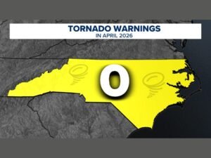 Zero Tornado Warnings Recorded Across North Carolina During April 2026 Marking Second Consecutive Year Without a Single Warning During the State’s Typically Busiest Severe Weather Month