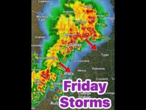 70 MPH Severe Storm Warning Strikes Graham Texas as Damaging Winds Hail and Heavy Rain Spread Across North Texas Friday