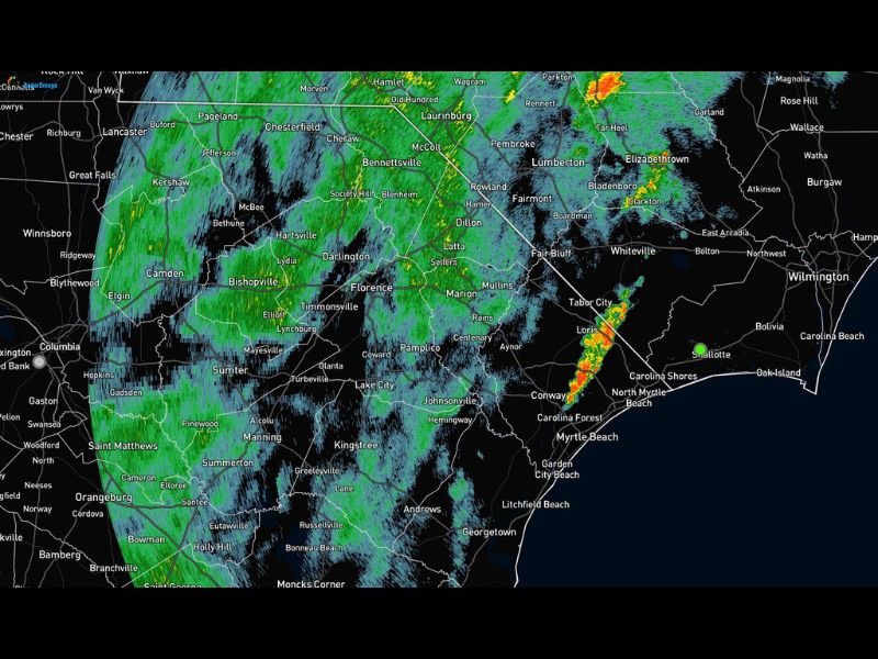 Beneficial Rain Soaks South Carolina Friday From Columbia to Florence as Isolated Storms With Low Severe Risk Hold Near Horry County Coast