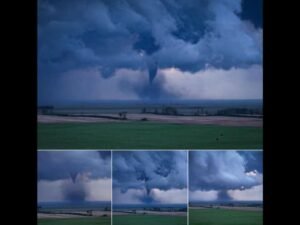 Dramatic Tornado Photographed Near North Portal Saskatchewan Viewed From North Dakota as the Same Storm System Produced a Brief Tornado Earlier Near Wildrose