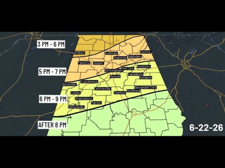 First Alert Weather Day Declared for Alabama Monday as Damaging Winds Isolated Tornado and Flooding Threaten State From North to South Beginning at 3 PM