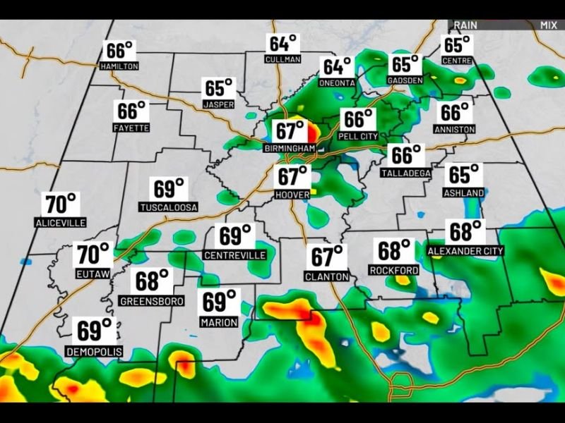 Flash Flood Risk and Tropical Wave Threaten Alabama Thursday and Friday With Isolated Tornado Possible as Flood Watches Stretch From Texas to Mississippi