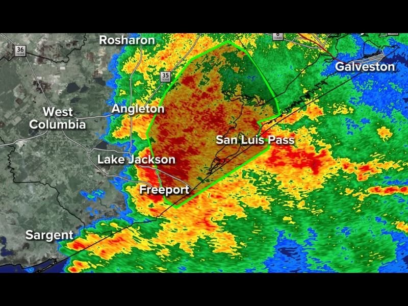 Flash Flood Warning Issued for Brazoria County Texas Until 6 15AM as Intense Radar Cores Drench Angleton Lake Jackson and Freeport