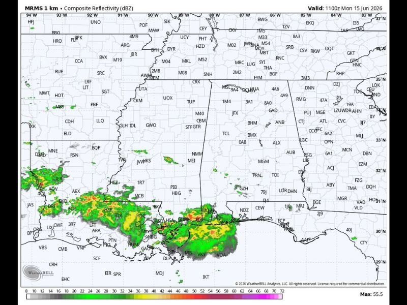 Heavy Rain and Flash Flood Watches Likely Across Alabama This Week as 3 to 6 Inches of Rainfall Threaten the State Through Friday Night