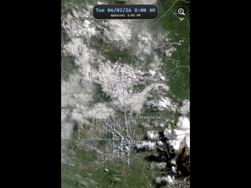 High Daily Storm Chances Continue Over Houston Texas With Rare Freeway Cloud Formation Observed Tuesday Morning as Afternoon Activity Peaks Through Midweek