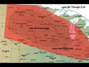 High Wind Event Risk Including Possible Derecho Targets North Dakota South Dakota Nebraska Minnesota and Iowa From June 8 Through June 21