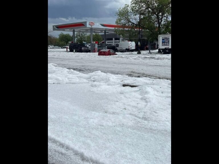 Massive Hail Accumulation Buries Aurora Colorado Streets and Swamps Vehicles as Intense Thunderstorm Dumps Feet Deep Hail Across the Denver Metro Area