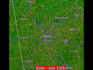 Mild and Muggy Friday Morning Blankets North Georgia With Temperatures Already in the Low to Mid 70s Across Atlanta Gainesville Rome and the Surrounding Metro at 6AM