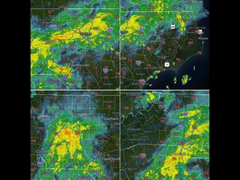 Much Needed Rainfall Soaks Central and Eastern North Carolina Friday Morning as Storms Clear West to East Through Early Afternoon