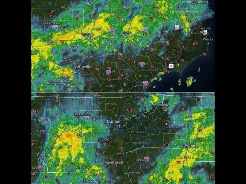 Much Needed Rainfall Soaks Central and Eastern North Carolina Friday Morning as Storms Clear West to East Through Early Afternoon