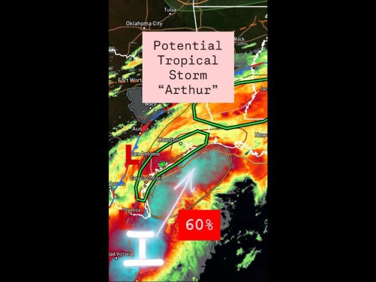 Potential Tropical Storm Arthur Threatening the Texas Gulf Coast With 60 Percent Formation Chance as Reconnaissance Heads Out Tuesday Morning