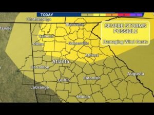 Severe Thunderstorm Threat With Damaging Wind Gusts Targeting North Georgia Today Including Atlanta Gainesville Rome and Chattanooga Through the Afternoon and Evening
