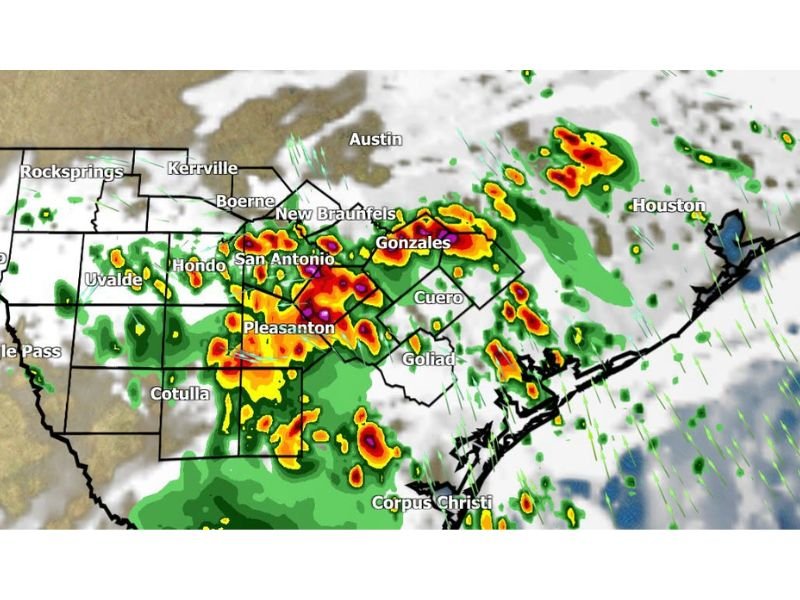 Showers and Thunderstorms Set to Develop Late Tonight Near San Antonio With Heaviest Activity Expected Between 11 PM and 2 AM Saturday Morning Across South Texas