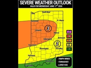 Significant Severe Weather Episode Targets Indiana Wednesday With 70 MPH Winds Strong Tornadoes and Large Hail Threatening Lafayette and Indianapolis