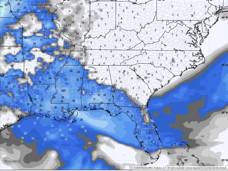 Strong and Gusty Winds Set to Impact the South and Gulf Coast States Wednesday and Thursday With Widespread 20 to 30 MPH Gusts Across Texas Louisiana and Mississippi